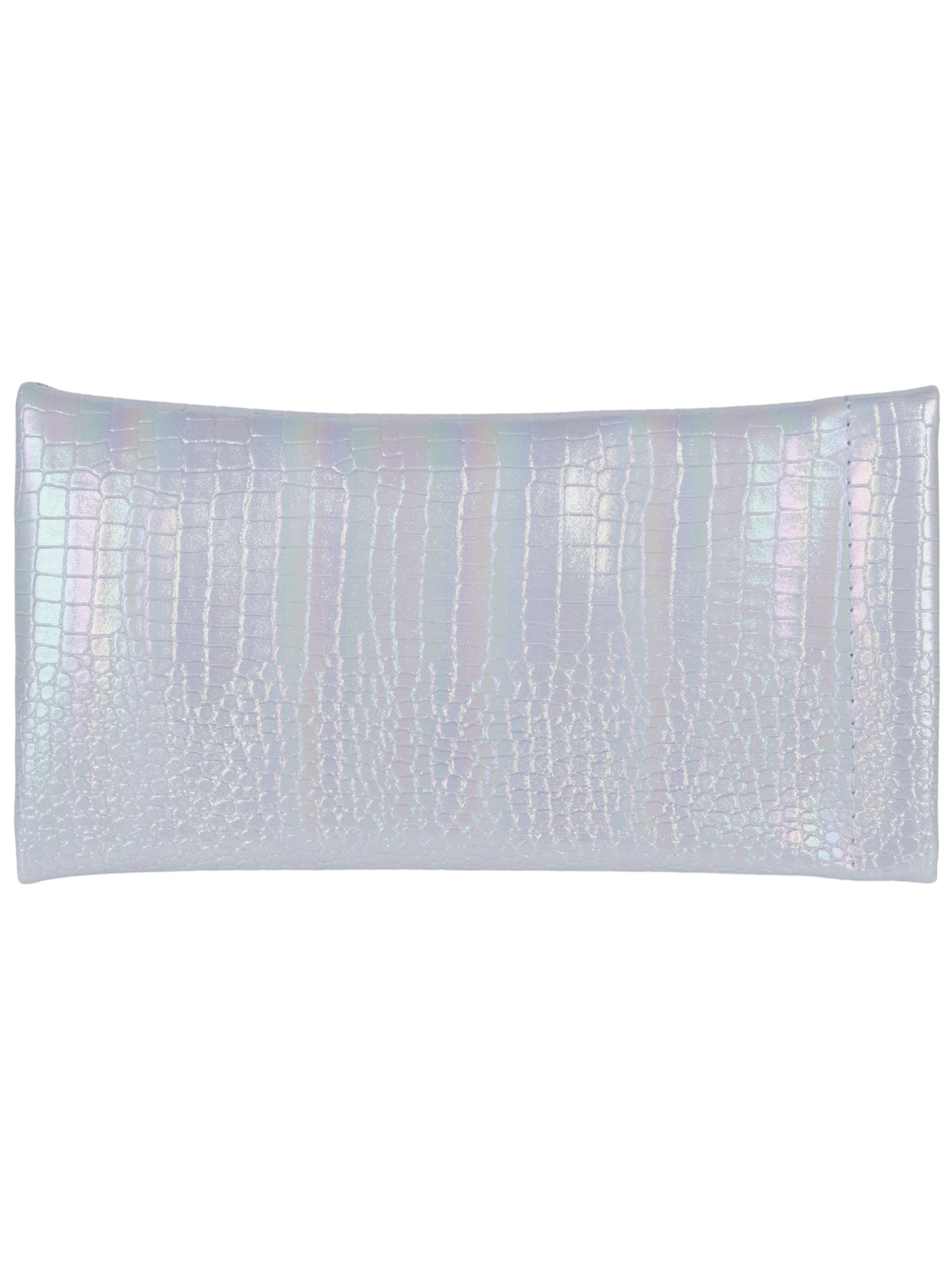 styleBREAKER Etui 'Brillenetui Kroko Perlmutt mit Putztuch'‌‌‌‌‌‌ in Blau