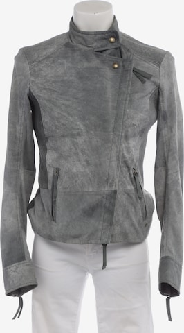 BOSS Orange Lederjacke / Ledermantel M in Grau: Vorderseite
