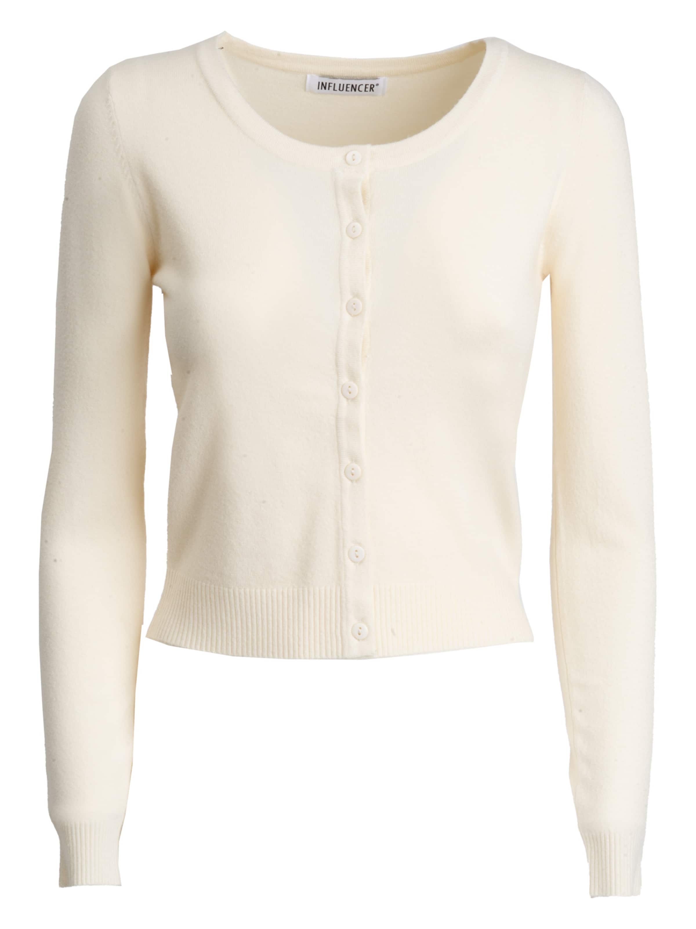 Influencer Knit Cardigan in Beige: front