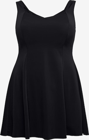 SHEEGO Bralette Swimsuit Dress in Black: front