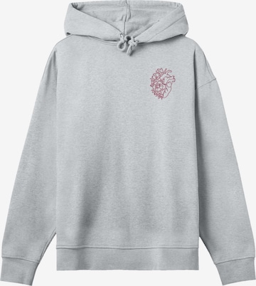 F4NT4STIC Sweatshirt 'Anatomic Herz' in Grau: Vorderseite