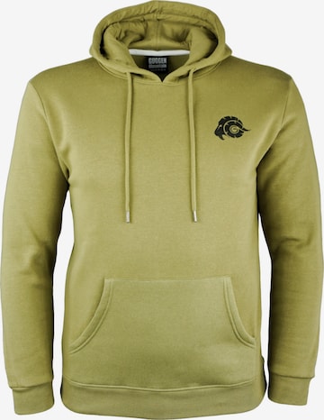 Guggen Mountain Sweatshirt 'Kapuzenpullover H02 Fleece Hoodie' in Groen: voorkant