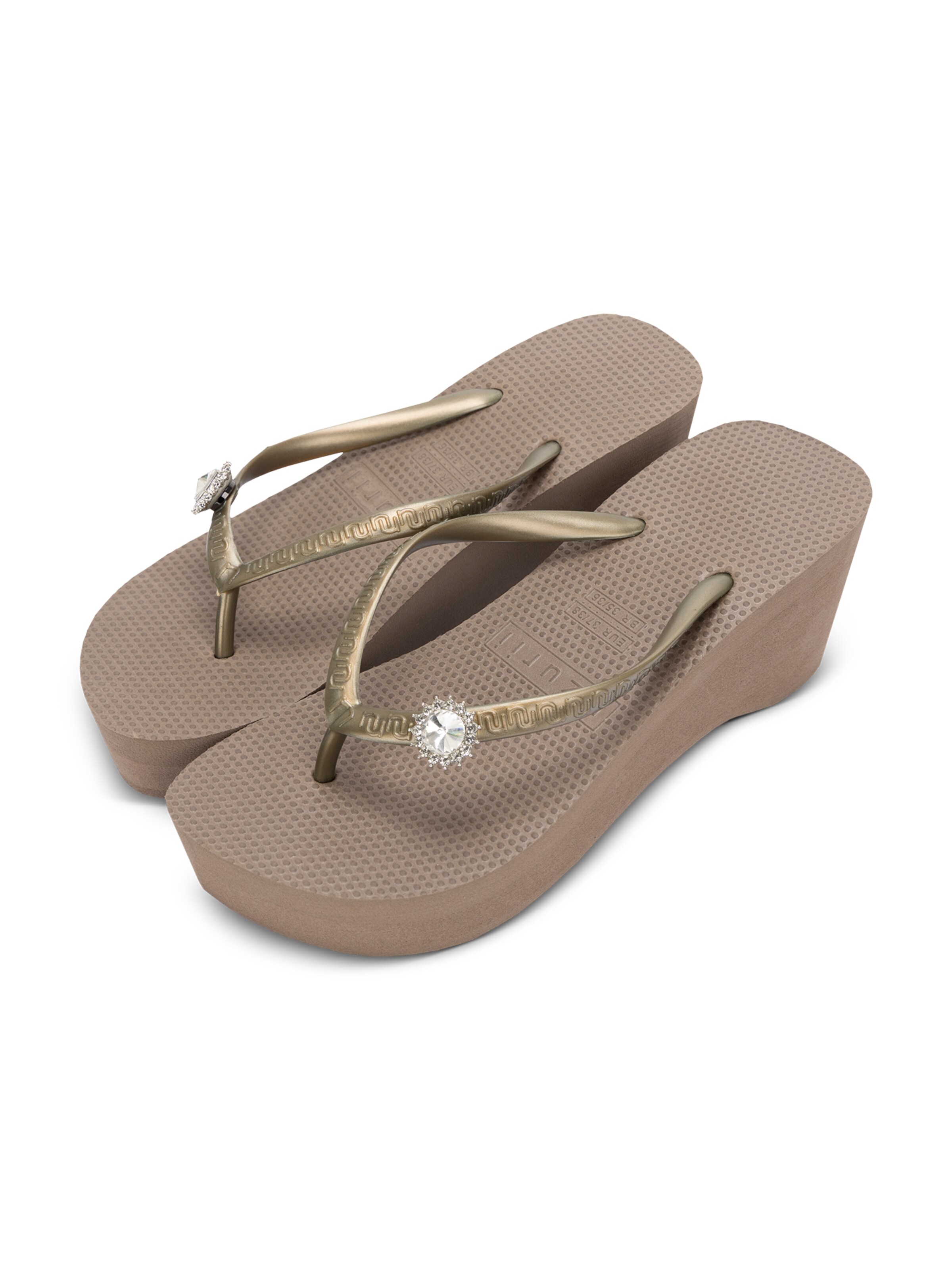 Uzurii Luxury Footwear Beach & Pool Shoes in Gold