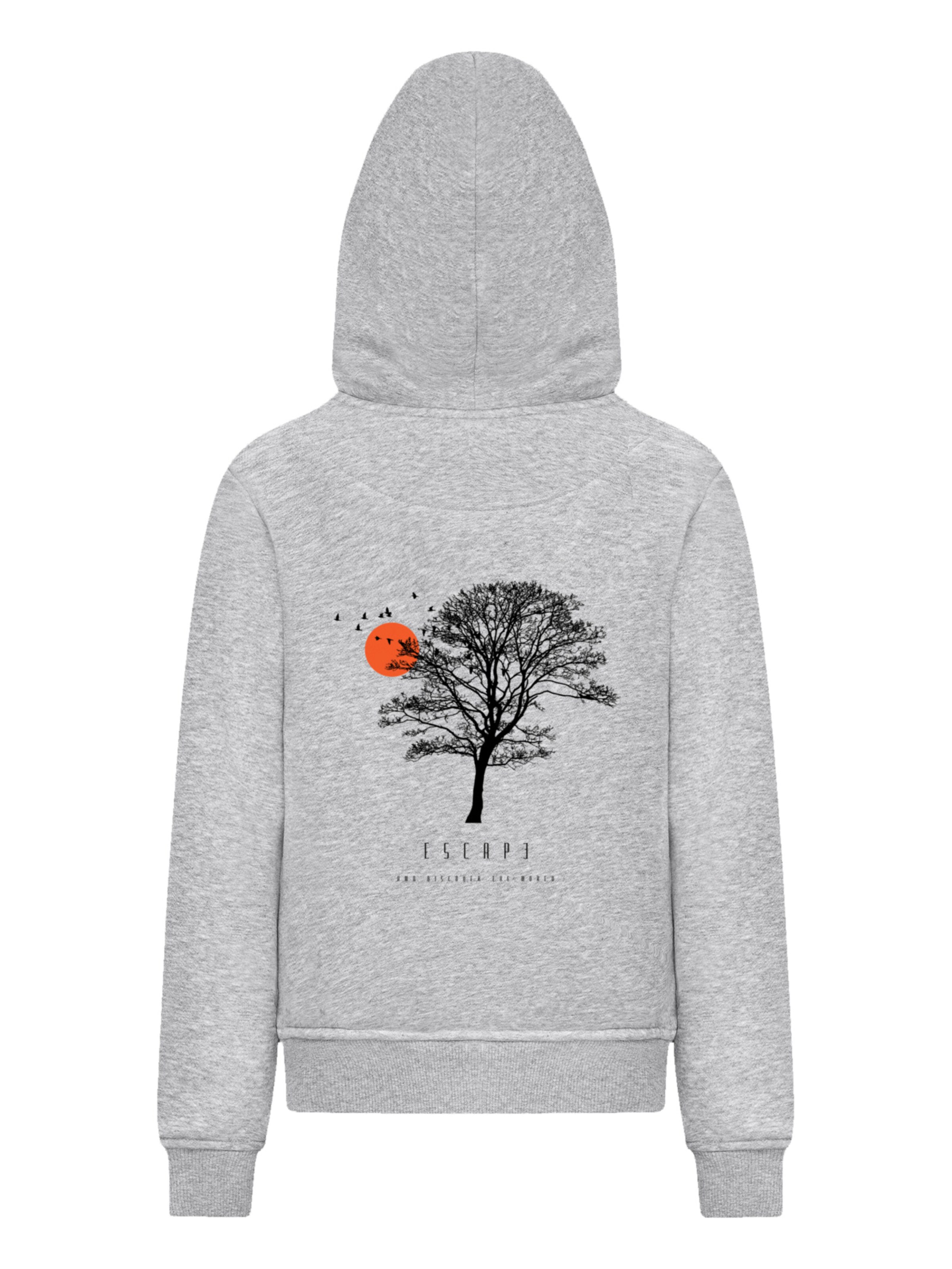 Sweat-shirt 'Escape Discover the World Tree Birds' F4NT4STIC en gris : devant