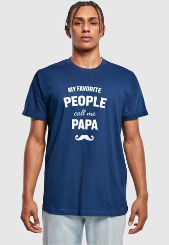 T-Shirt 'Fathers Day - My Favorite People Call Me Papa' Merchcode en bleu : devant
