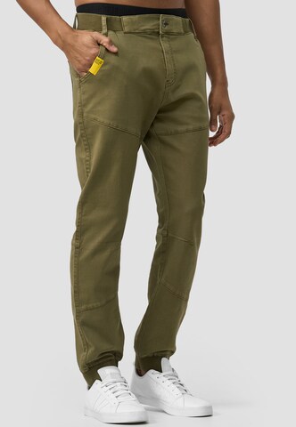 INDICODE JEANS Tapered Broek 'Zannes' in Groen