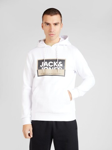 JACK & JONES Sweatshirt 'Logan' in Wit: voorkant