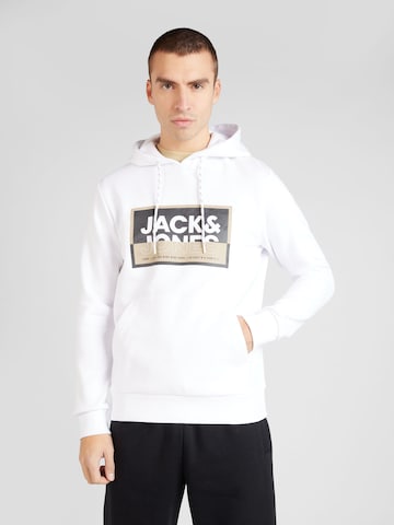 JACK & JONES Sweatshirt 'Logan' i hvid: forside