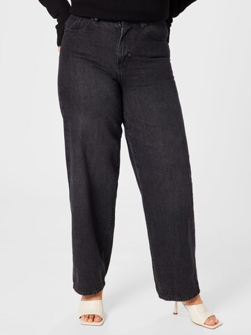 Urban Classics Wide leg Jeans i svart: framsida