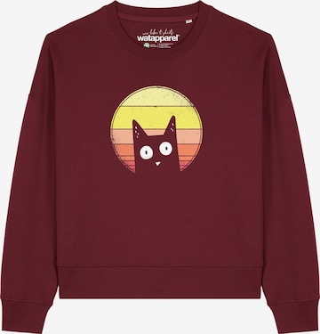 Watapparel Sweatshirt 'Sunset Cat' in Red: front
