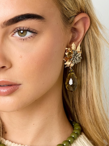 Boucles d'oreilles 'MIREILLE' Cala Rose en vert