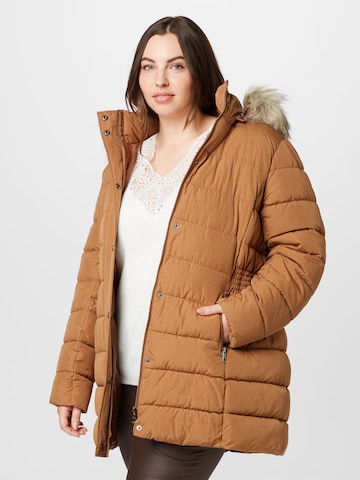 ONLY Carmakoma Winter jacket 'Luna' in Brown: front