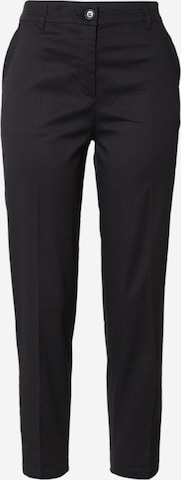 Sisley Slim fit Trousers with creases in Black: front