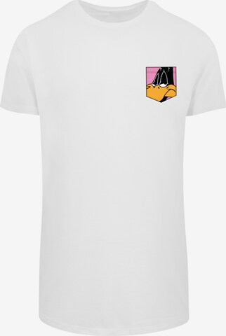 T-Shirt 'Looney Tunes Daffy Duck Face' F4NT4STIC en blanc : devant