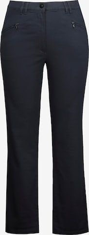 Ulla Popken Regular Broek 'Mony' in Blauw: voorkant