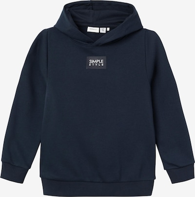 NAME IT Sweatshirt 'Fluuk' em azul noturno / preto / offwhite, Vista do produto