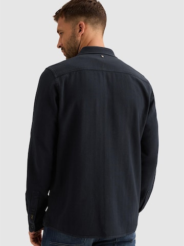 PME Legend Regular fit Button Up Shirt 'Shirt with two-tone herringbone texture' in Blue