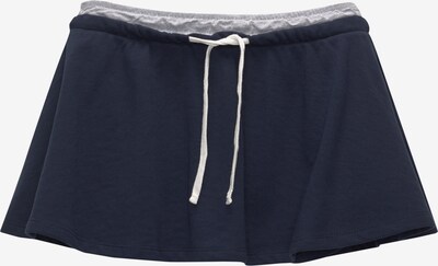 Pull&Bear Nederdel i mørkeblå / lysegrå / hvid, Produktvisning