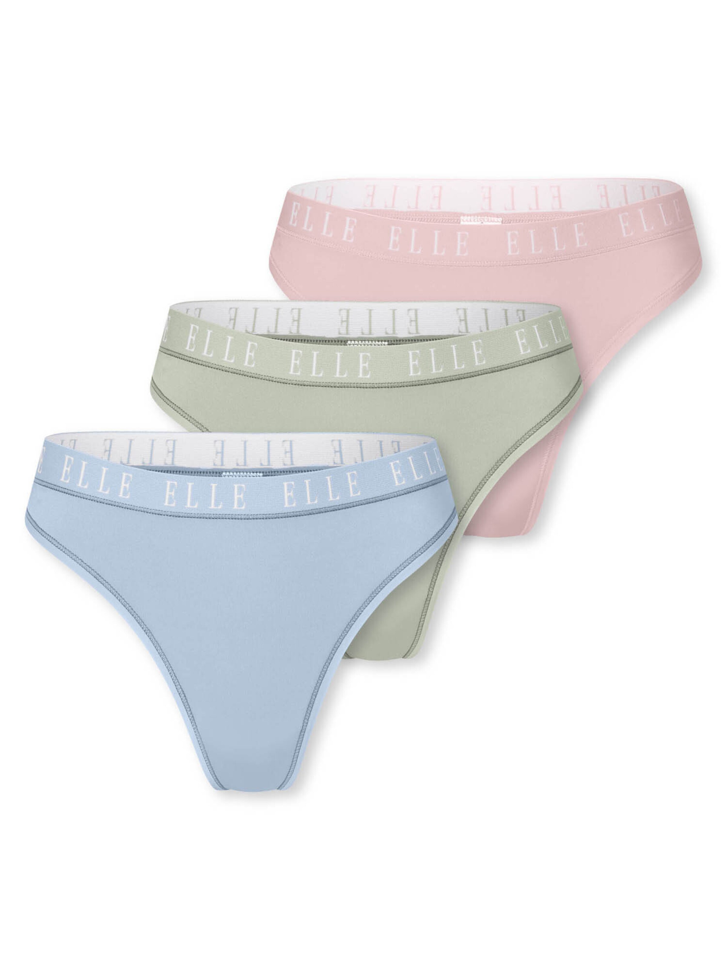 ELLE String ' Thong - ELLE LOGO ' in Gemengde kleuren: voorkant