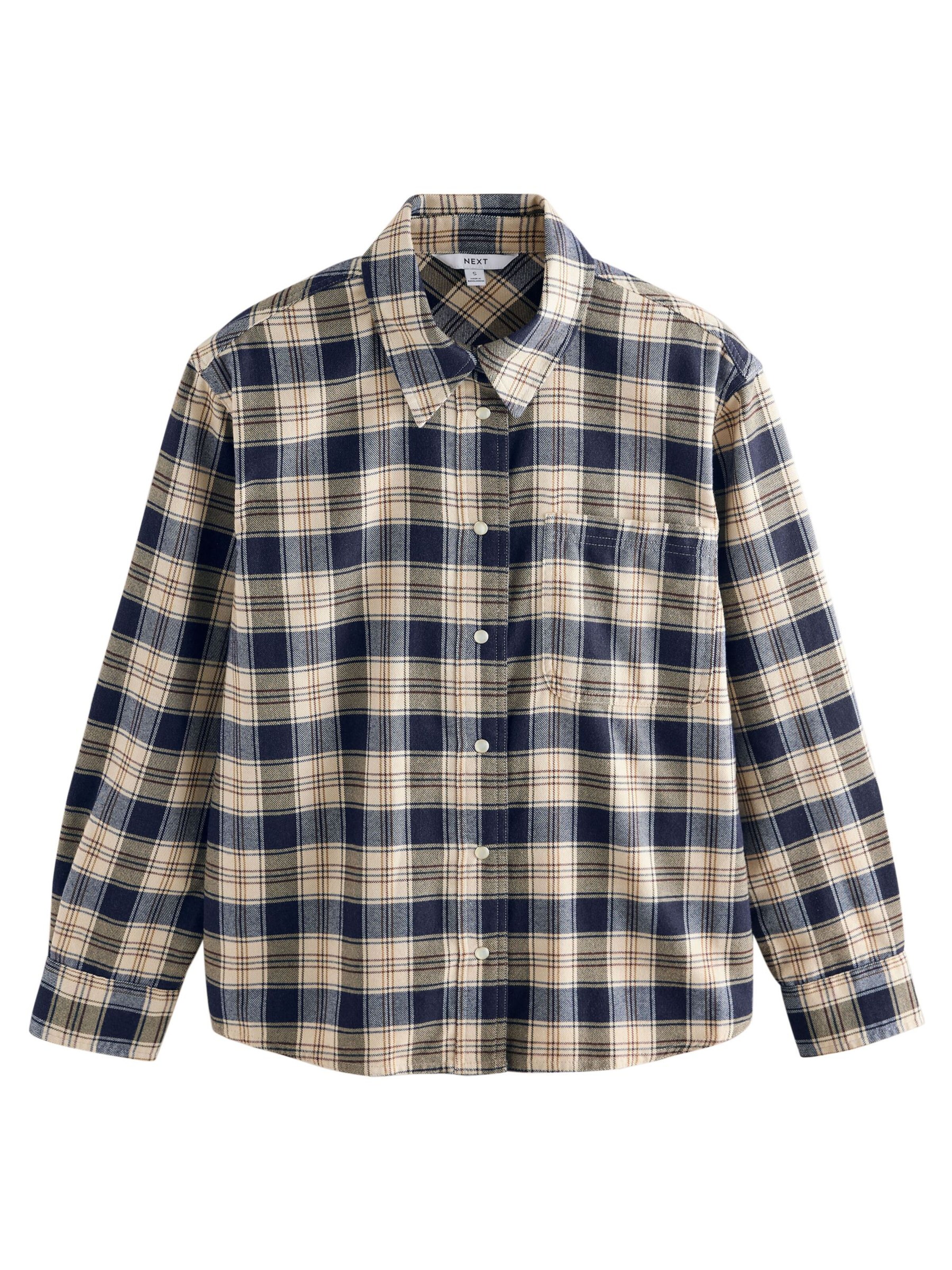 Next Chemisier en écru / bleu marine / marron / rouge, Vue avec produit