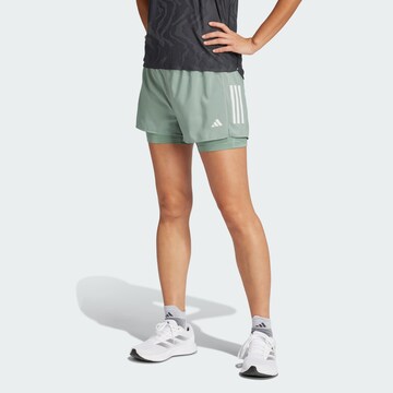 ADIDAS PERFORMANCE Regular Sportbroek 'Own The Run' in Groen: voorkant