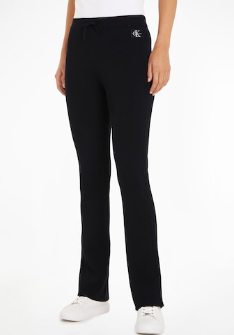 Calvin Klein Jeans Flared Broek in Zwart: voorkant