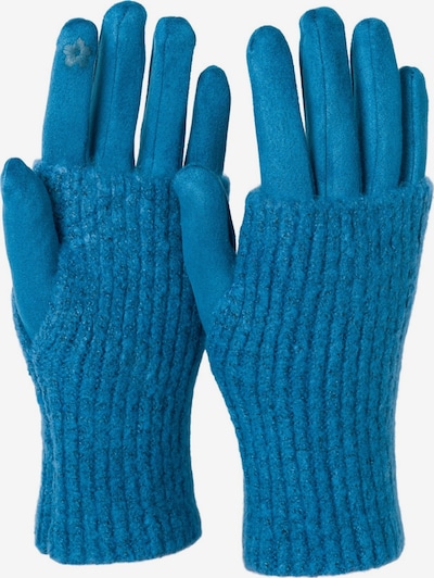 styleBREAKER Fingerhandschuhe '3 in 1 Touchscreen Stoff Handschuhe mit abnehmbarer Strick Manschette' in XS-XL in petrol, Produktansicht