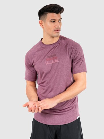 T-Shirt fonctionnel Smilodox en violet : devant