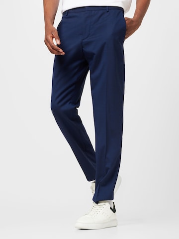 Calvin Klein Regular Pleated Pants in Blue: front
