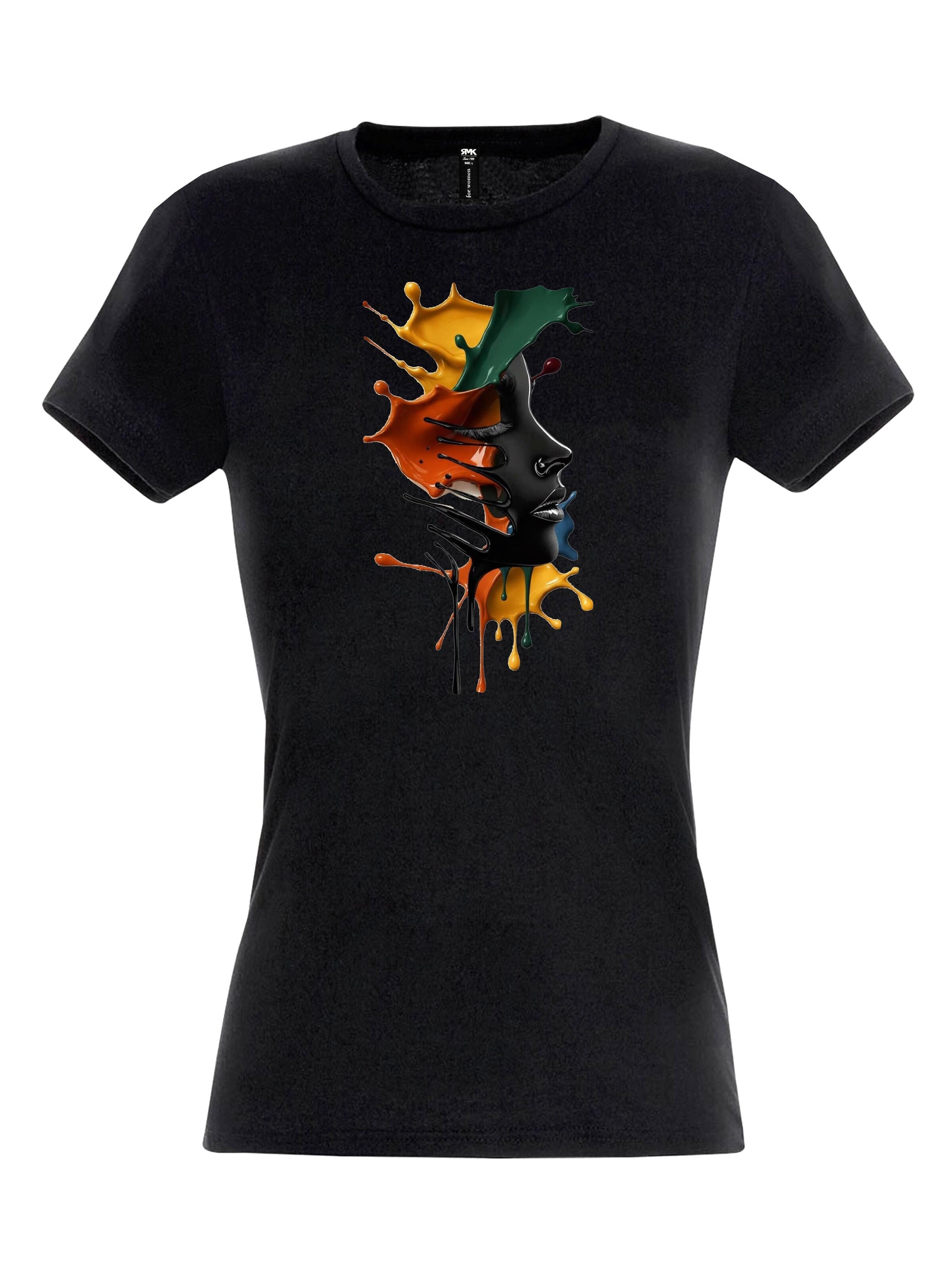 RMK Shirt 'Farbspritzer' in Black: front