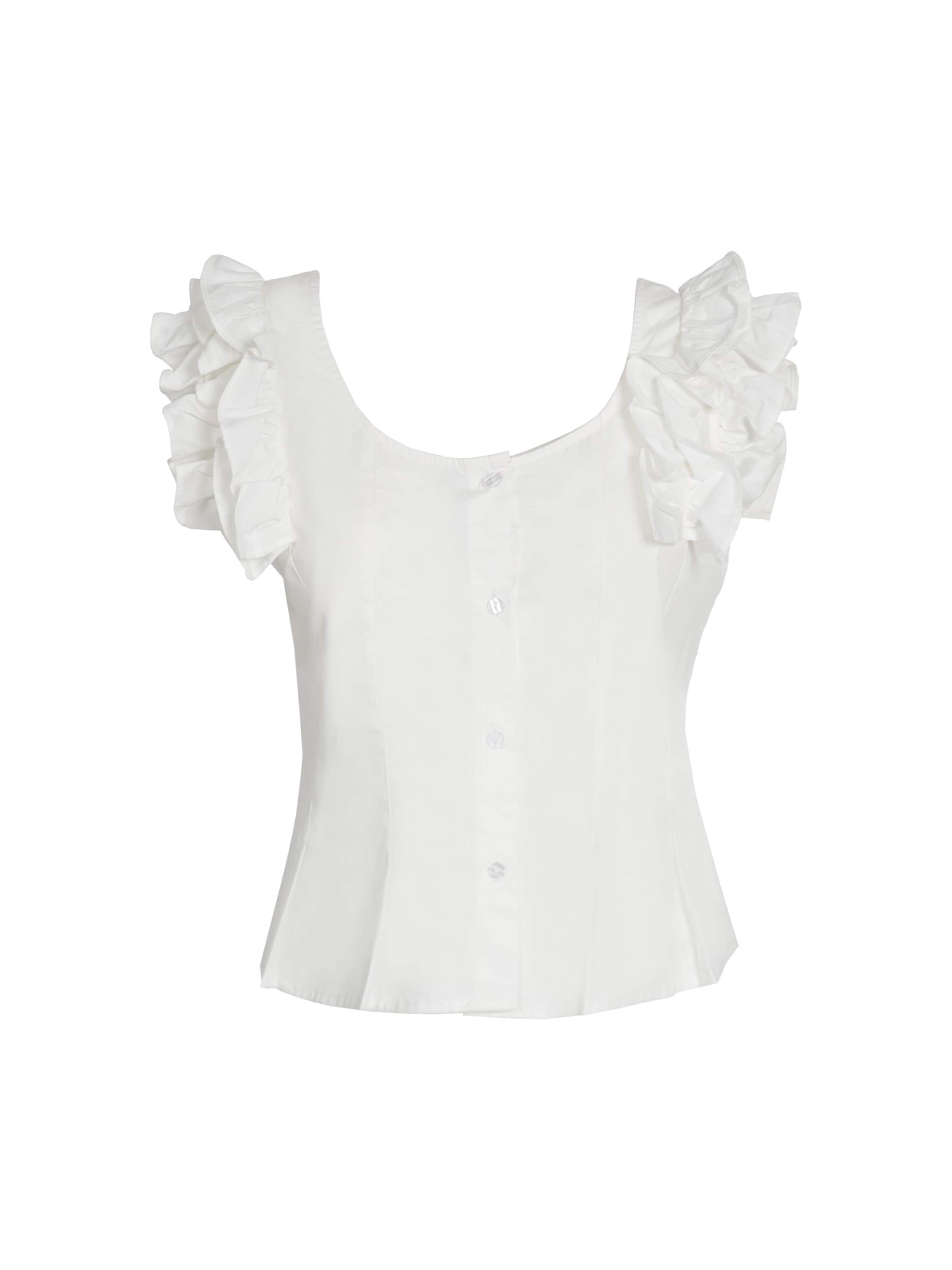 Influencer Bluse in Weiß: Vorderseite