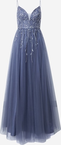 Unique فستان سهرة بلون أزرق: الأمام