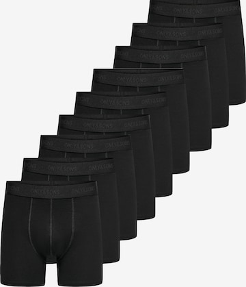Only & Sons Boxer shorts 'ONSFITZ SOLID BOXER' in Black: front