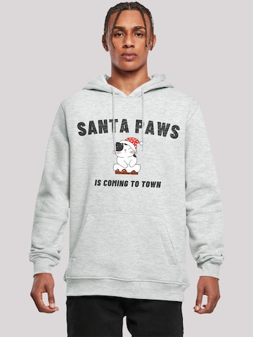 Sweat-shirt 'Santa Paws Christmas Cat' F4NT4STIC en gris : devant