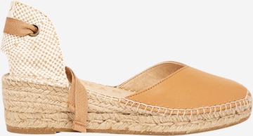 Alhamas - Zapatos destalonado 'Alpargata Cuña 5 cm' en beige: frente