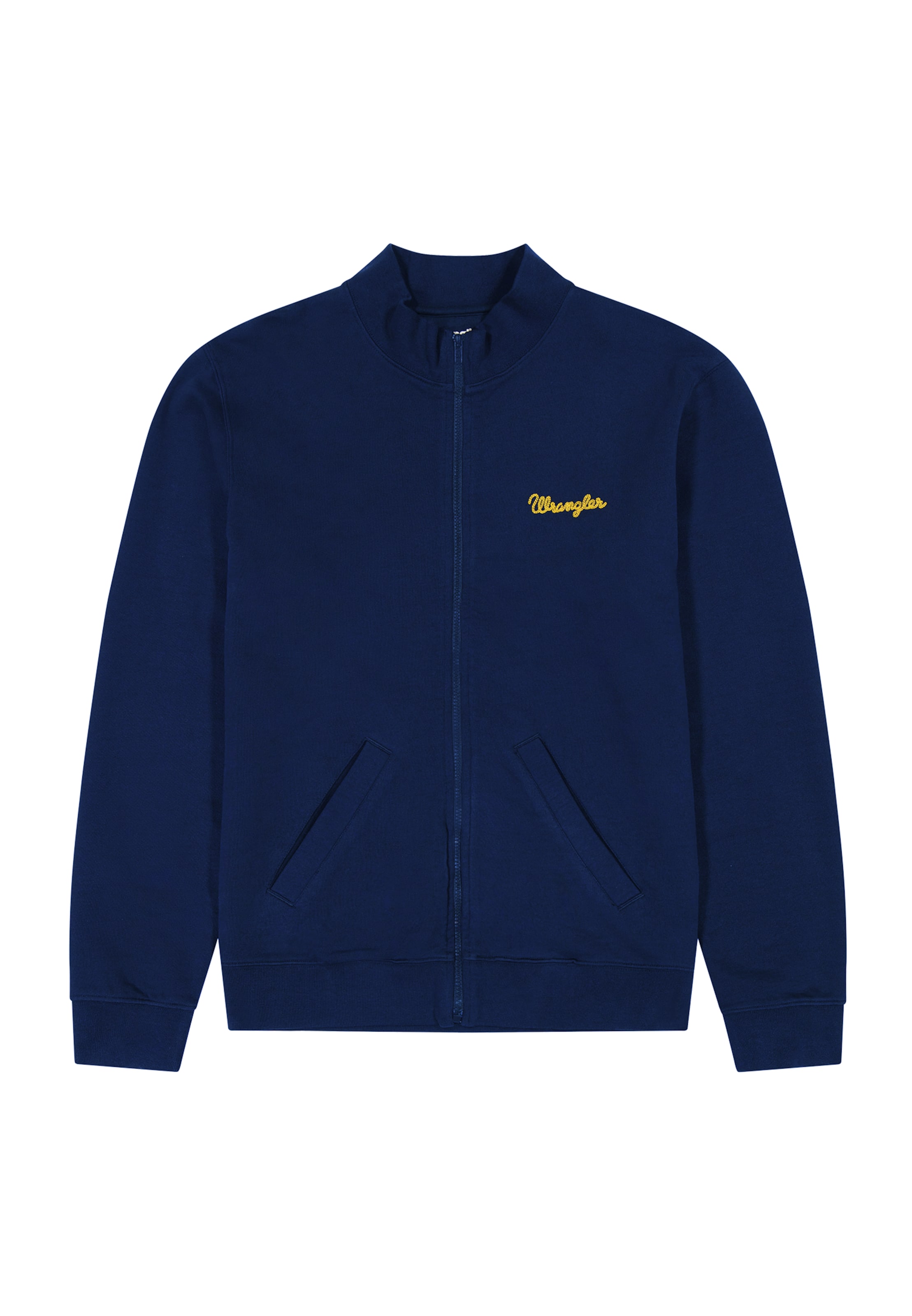 WRANGLER Sweat jacket 'Funnel' in Navy / Yellow, Item view