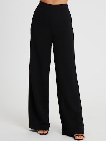Tussah Wide leg Pants 'MILLY ' in Black: front