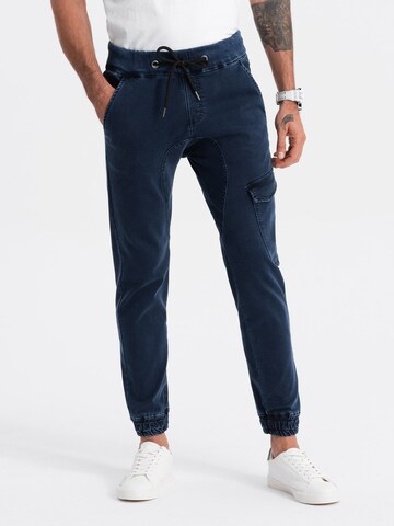 Ombre Tapered Cargojeans 'PADJ-0112' in Blauw: voorkant