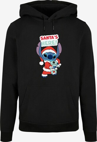 Sweat-shirt 'Lilo And Stitch - Santa Is Here' ABSOLUTE CULT en noir : devant