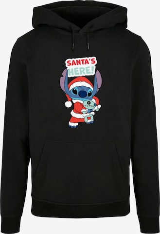 Sweat-shirt 'Lilo And Stitch - Santa Is Here' ABSOLUTE CULT en noir : devant