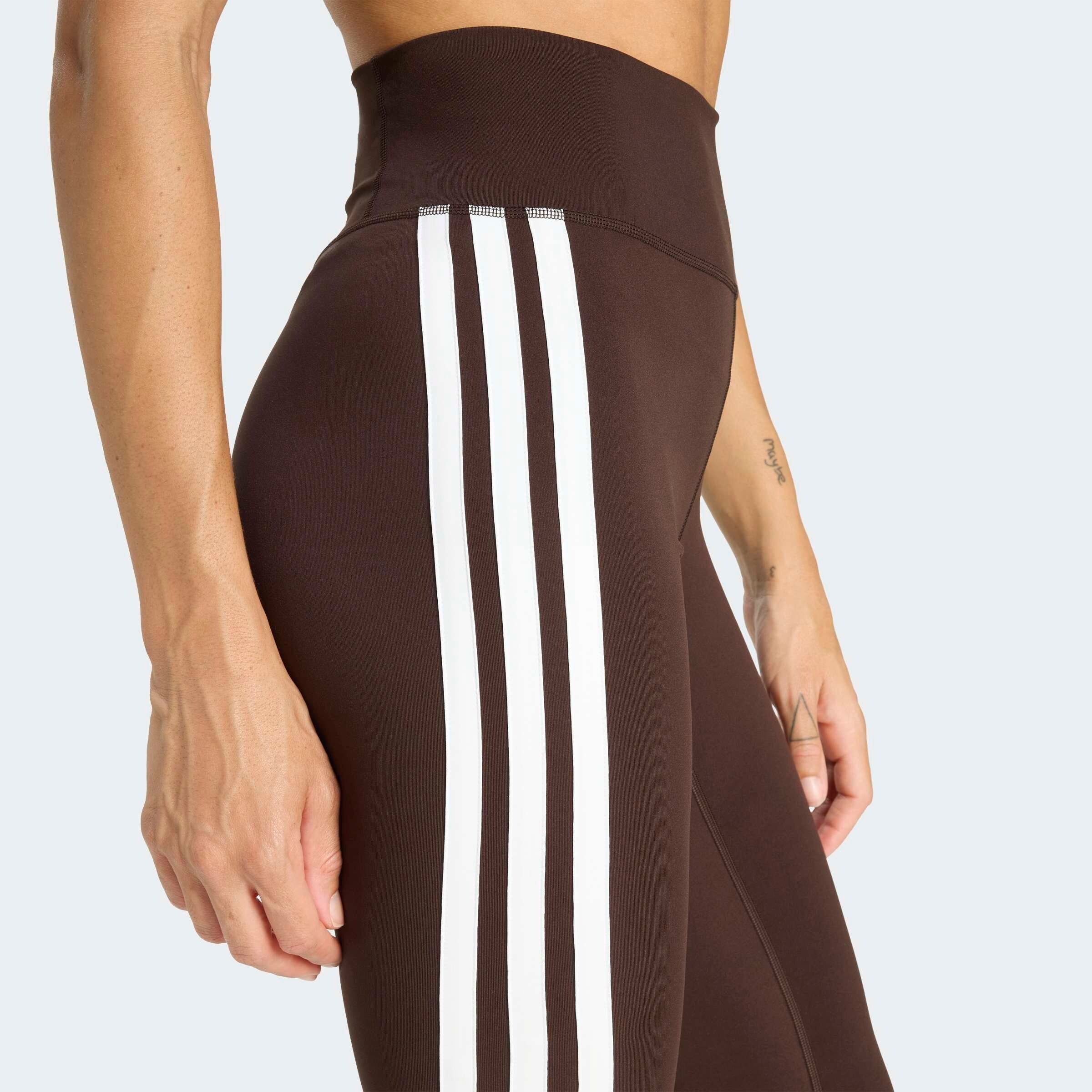 ADIDAS PERFORMANCE Skinny Sporthose 'Optime Essentials' in Braun