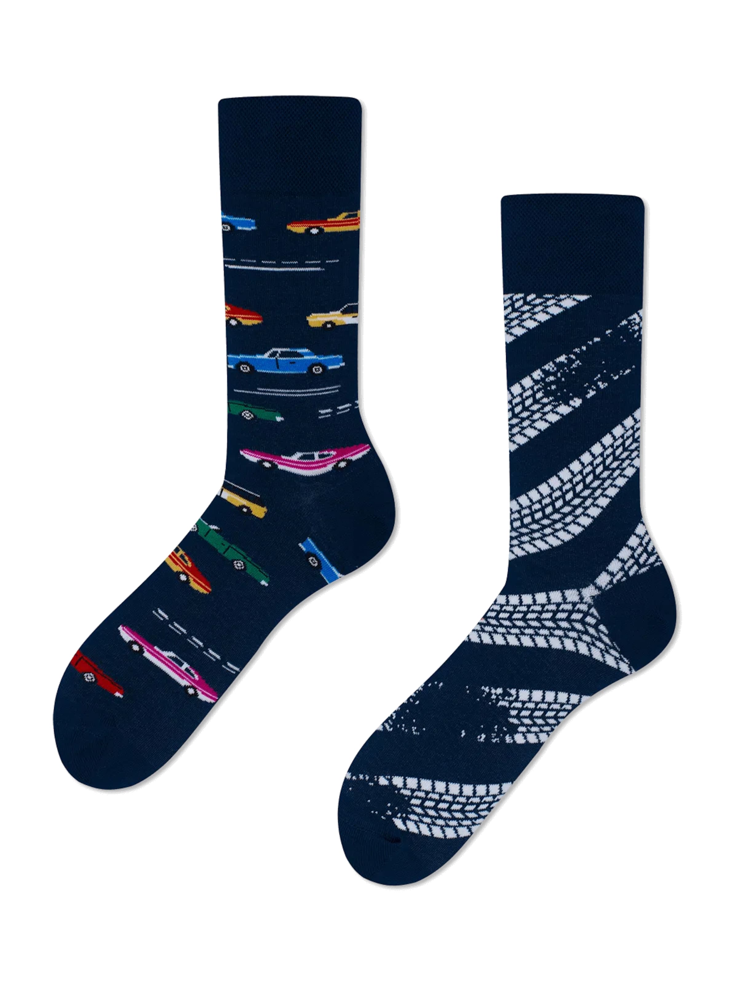 Many Mornings Socks 'Many Mornings Fast Cars' in Blue: front