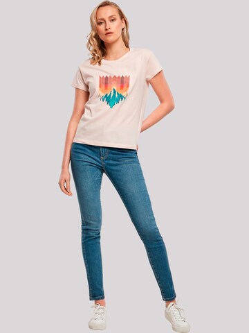 T-shirt 'Geometric Mountain Sunset' F4NT4STIC en rose