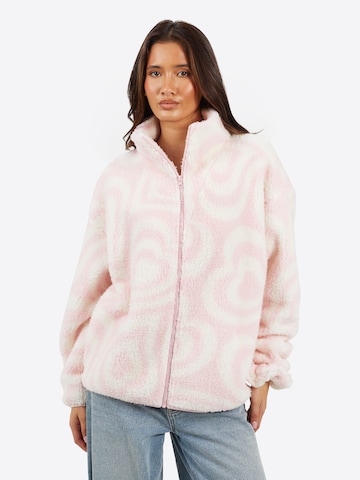 Veste en polaire BRAVE SOUL en rose : devant