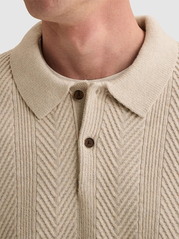 VANGUARD Pullover 'Pullover with polo collar and herringbone texture' i grå