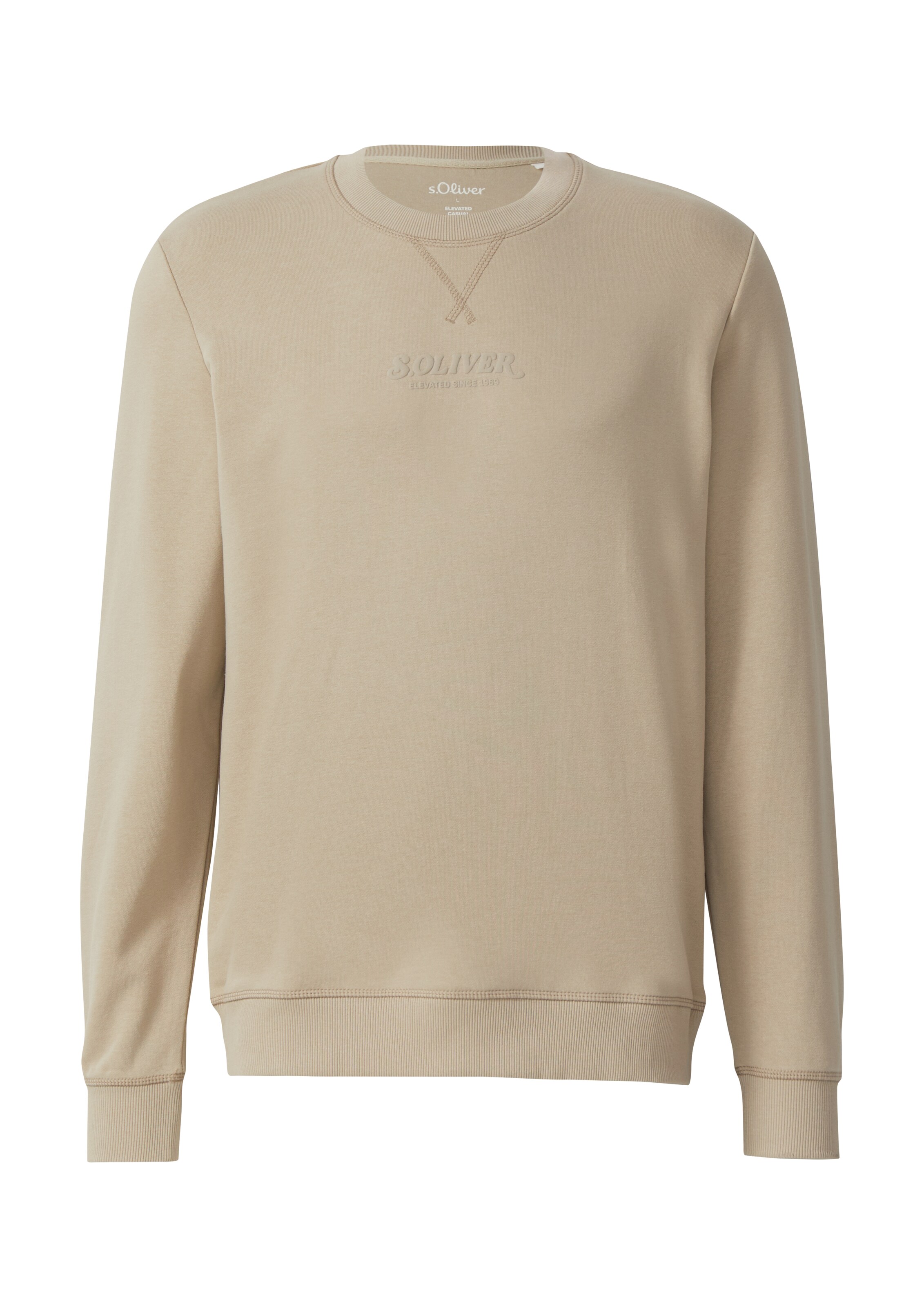 Sweat-shirt s.Oliver en beige : devant