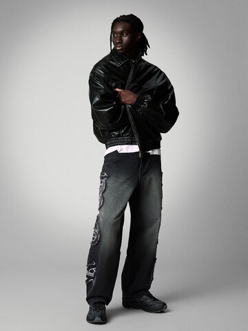 Bershka Baggy Дънки в черно