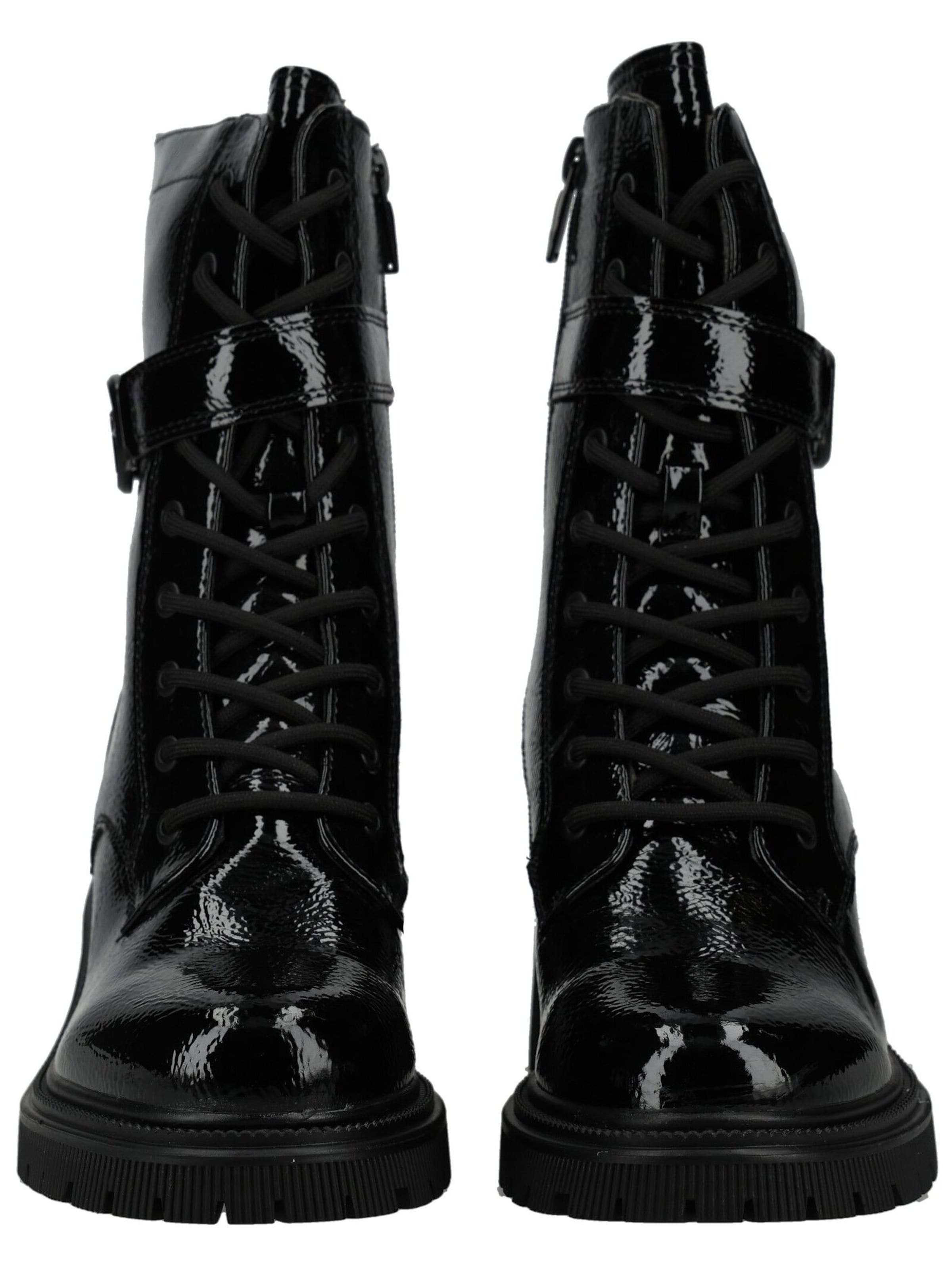 TOM TAILOR Schnürstiefelette in Schwarz
