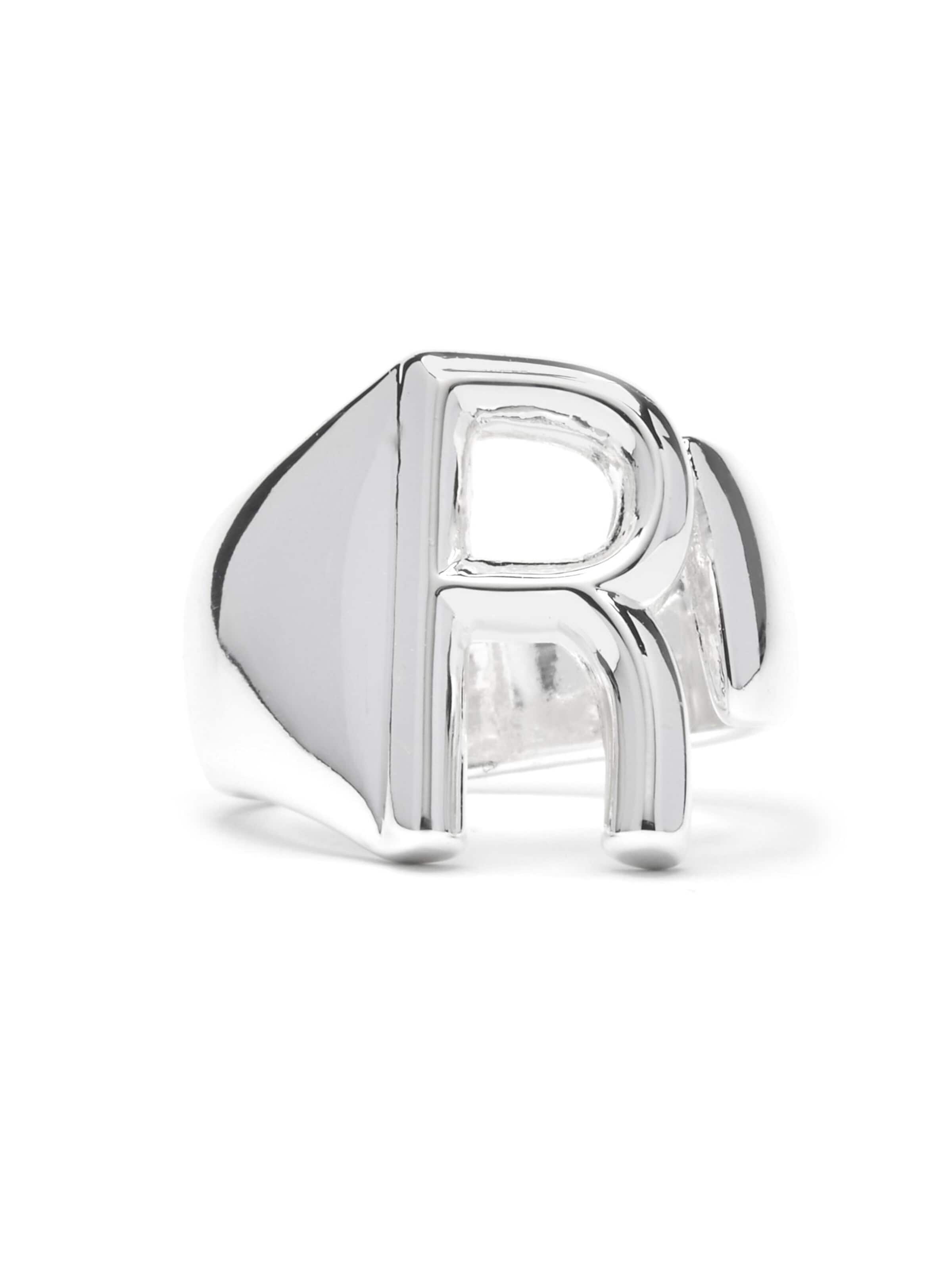Luxenter Ring 'Alphabet R' i silver: framsida