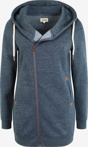 Oxmo Sweatvest 'Vicky Zip Hood Long' in Blauw: voorkant